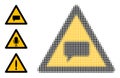 Halftone Dotted Vector Opinion Warning Icon Royalty Free Stock Photo