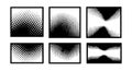 Halftone pattern set with black and white abstract dot textures for graphic design and digital art projects vector illustration Royalty Free Stock Photo