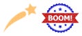 Halftone Petard Star Icon and Unclean Bicolor Boom! Stamp Royalty Free Stock Photo