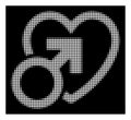 White Halftone Male Love Icon