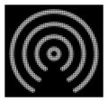 White Halftone Airdrop Center Icon Royalty Free Stock Photo