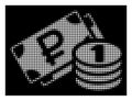 White Halftone Rouble Cash Icon