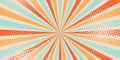 Halftone Pop Art Style Star Explosion Pattern Cartoon Light Effect Background. Vintage tone color. Vector illustration. wow Royalty Free Stock Photo