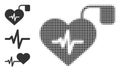 Halftone Dotted Vector Pulse Pacemaker Icon
