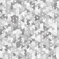 Halftone Retro Black And White Radial Spinning Mess Polka Dots Background Pattern Texture Royalty Free Stock Photo