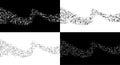 Halftone rhythm waves set. Vector illustration. Halftone square dots pattern collection