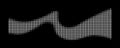 Halftone rhythm white wave. Vector illustration. Halftone line dots pattern