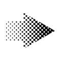 Halftone rigth arrow icon, simple style