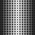 Halftone rings seamless pattern with different sized rings in horizontal rows Royalty Free Stock Photo