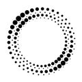 Halftone round as icon or background. Black abstract vector circle frame with dots as logo or emblem Royalty Free Stock Photo