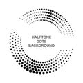 Halftone round as icon or background. Black abstract vector circle frame with dots as logo or emblem Royalty Free Stock Photo