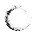 Halftone round as icon or background. Black abstract vector circle frame with dots as logo or emblem Royalty Free Stock Photo