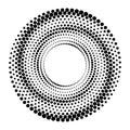 Halftone round as icon or background. Black abstract vector circle frame with dots as logo or emblem Royalty Free Stock Photo