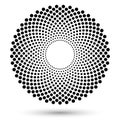 Halftone round as icon or background. Black abstract vector circle frame with dots as logo or emblem Royalty Free Stock Photo