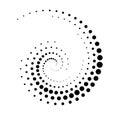 Halftone round as icon or background. Black abstract vector circle frame with dots as logo or emblem Royalty Free Stock Photo