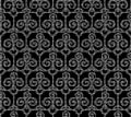 Halftone round black seamless background trefoil curve spiral cr Royalty Free Stock Photo