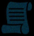 Script Roll Collage Icon of Halftone Bubbles