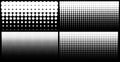 Halftone set of vertical gradient dots backgrounds, horizontal templates using halftone dots pattern. Vector