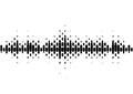 Halftone sound wave black and white pattern.