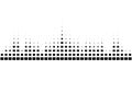 Halftone sound wave black and white pattern.