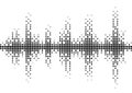 Halftone sound wave black and white pattern.