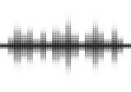 Halftone sound wave black and white pattern.