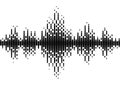 Halftone sound wave black and white pattern.