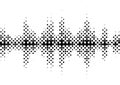 Halftone sound wave black and white pattern.