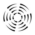 Halftone speed lines circle. Geometric art in circle form. Round swirl movement symbol. Halftone circular frame. Vector