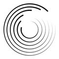 Halftone speed lines circle. Geometric art in circle form. Round swirl movement symbol. Halftone circular frame. Vector