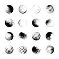 Halftone spheres, design elements