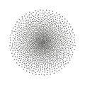 Halftone stipple circle. Vector dotted monochrome texture. Pointillism round shape