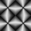 Halftone textured 3d seamless pattern. Half tone geometric ornaments. Surface ornamental vector background. Repeat abstract