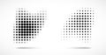 Halftone Vector Dots Curved Gradient Pattern Background. Curve Dotted Spots using Halftone Circle Dot Texture. Half Tone Royalty Free Stock Photo