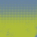 Halftone vintage vector background with green and blue color, worn, grunge, old edges. Royalty Free Stock Photo