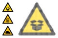 Halftone Dotted Vector Warning Carton Box Icon