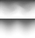 Halftone wave pattern set. Horizontal background using halftone wavy dots texture. Vector illustration. Royalty Free Stock Photo
