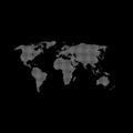 Halftone world map on black background. Royalty Free Stock Photo