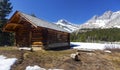 Old Log Cabin in Canadian Rocky Mountains Royalty Free Stock Photo