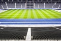 Halfway line at a soccer stadium Royalty Free Stock Photo