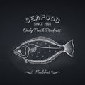 Halibut hand drawn icon