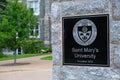 Saint Mary`s University Sign Royalty Free Stock Photo
