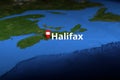 Halifax, Canada city geotag with face mask, COVID-19 coronavirus disease quarantine related 3D rendering