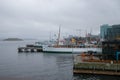 Halifax Harbour is a large natural harbour on the Atlantic coast of Nova Scotia, Canada. Taken in Canada, Halifax,10.2022 Royalty Free Stock Photo