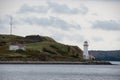 Halifax Harbour is a large natural harbour on the Atlantic coast of Nova Scotia, Canada. Taken in Canada, Halifax,10.2022 Royalty Free Stock Photo