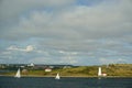 Halifax, Nova Scotia, Canada: Sailboats racing in Halifax Harbor