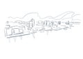 Halifax Nova Scotia Canada vector sketch city illustration line art