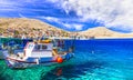 Halki island in Dodecanese fishing village Royalty Free Stock Photo