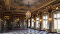 Hall of Ambassadors of Queluz National Palace, near Lisbon, Portugal