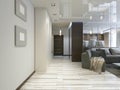 Hall with a corridor in Contemporary style with a wardrobe and a